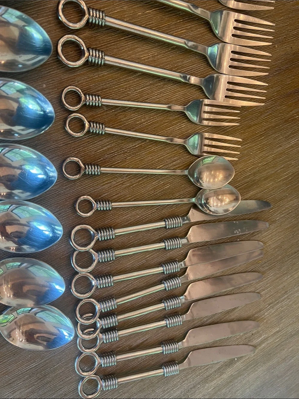 35 Pieces Gibson CuomoClassic Stainless Steel Ring-Handled Flatware Set - Silver